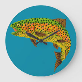 《植物》アスペンリーフレインボートラウト1 ラージ壁時計
