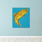 《植物》アスペンリーフレインボートラウト2 キャンバスプリント (インサイチュ (ウッドフロア))