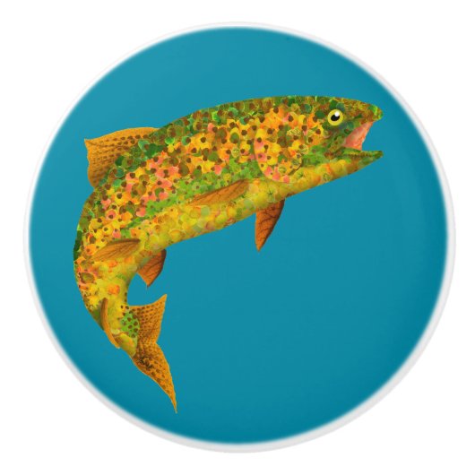 《植物》アスペンリーフレインボートラウト2 セラミックノブ (正面)