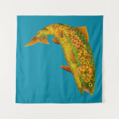 《植物》アスペンリーフレインボートラウト2 タペストリー (正面(横))