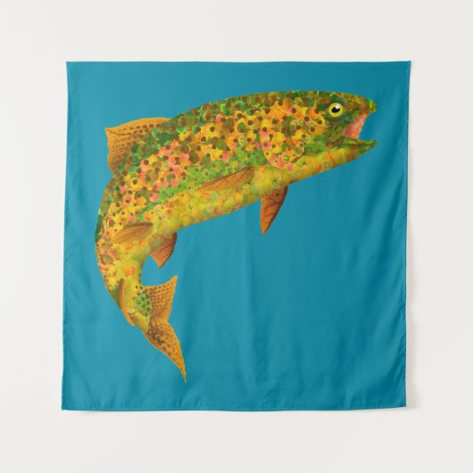 《植物》アスペンリーフレインボートラウト2 タペストリー (正面)