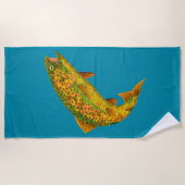 《植物》アスペンリーフレインボートラウト2 ビーチタオル (正面)