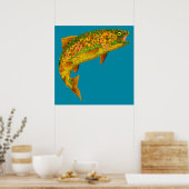 《植物》アスペンリーフレインボートラウト2 ポスター (キッチン)