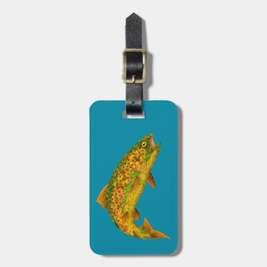 《植物》アスペンリーフレインボートラウト2 ラゲッジタグ (正面縦)