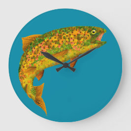 《植物》アスペンリーフレインボートラウト2 ラージ壁時計