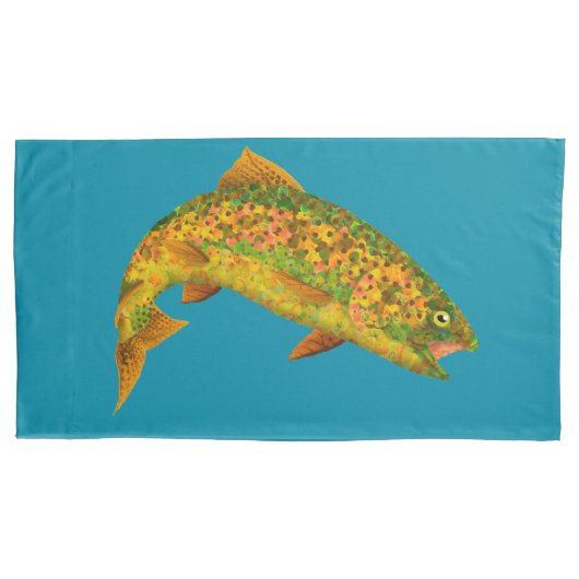 《植物》アスペンリーフレインボートラウト2 枕カバー (正面左)