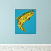 《植物》アスペンリーフレインボートラウト3 キャンバスプリント (インサイチュ (ウッドフロア))