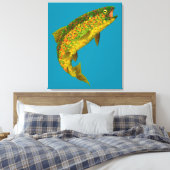 《植物》アスペンリーフレインボートラウト3 キャンバスプリント (インサイチュ (寝室))