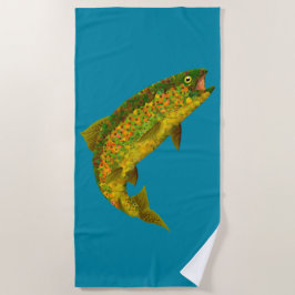 《植物》アスペンリーフレインボートラウト3 ビーチタオル