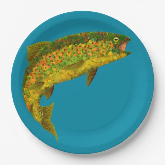 《植物》アスペンリーフレインボートラウト3 ペーパープレート (正面)