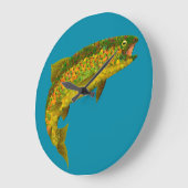 《植物》アスペンリーフレインボートラウト3 ラージ壁時計 (傾斜)