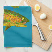 《植物》アスペンリーフレインボートラウト4 キッチンタオル (四つ折り)