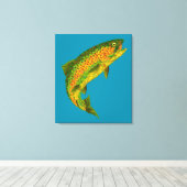 《植物》アスペンリーフレインボートラウト4 キャンバスプリント (インサイチュ (ウッドフロア))