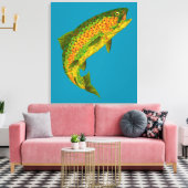 《植物》アスペンリーフレインボートラウト4 キャンバスプリント (インサイチュ (リビング))