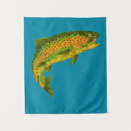 《植物》アスペンリーフレインボートラウト4 タペストリー (正面)