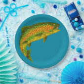 《植物》アスペンリーフレインボートラウト4 ペーパープレート (パーティー)