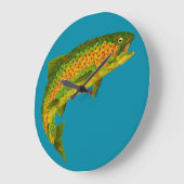 《植物》アスペンリーフレインボートラウト4 ラージ壁時計 (傾斜)