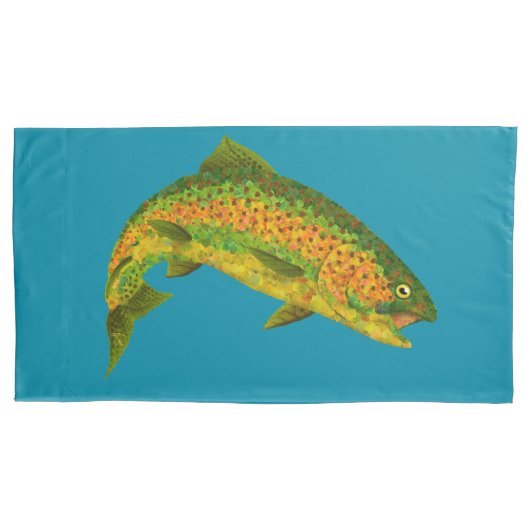 《植物》アスペンリーフレインボートラウト4 枕カバー (正面左)