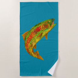 《植物》アスペンリーフレインボートラウト5 ビーチタオル