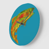 《植物》アスペンリーフレインボートラウト5 ラージ壁時計 (傾斜)