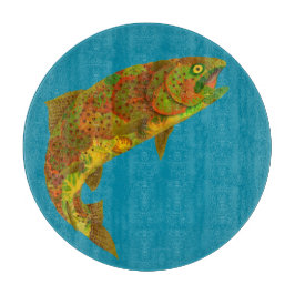 《植物》アスペンリーフレインボートラウト6 カッティングボード