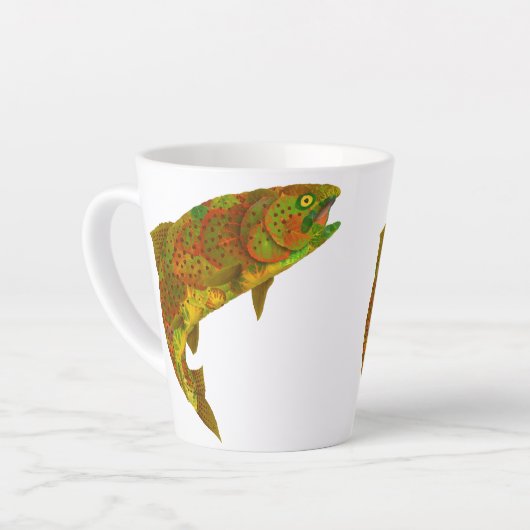 《植物》アスペンリーフレインボートラウト6 カフェラテマグ (左アングル)