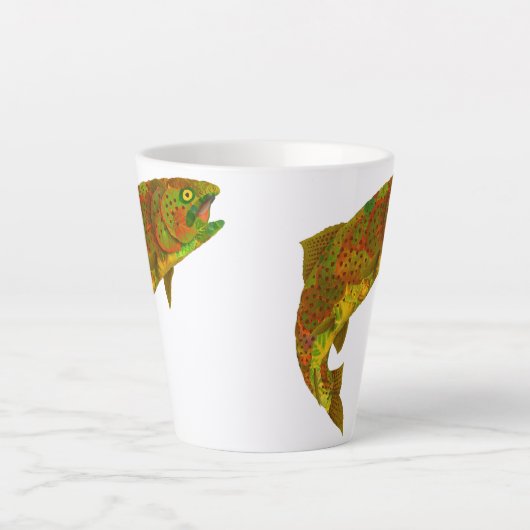 《植物》アスペンリーフレインボートラウト6 カフェラテマグ (正面)