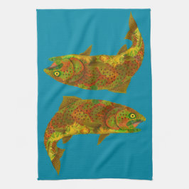 《植物》アスペンリーフレインボートラウト6 キッチンタオル