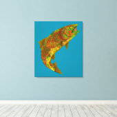 《植物》アスペンリーフレインボートラウト6 キャンバスプリント (インサイチュ (ウッドフロア))