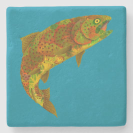 《植物》アスペンリーフレインボートラウト6 ストーンコースター