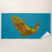 《植物》アスペンリーフレインボートラウト6 ビーチタオル (正面)