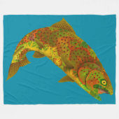 《植物》アスペンリーフレインボートラウト6 フリースブランケット (正面(横))