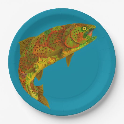 《植物》アスペンリーフレインボートラウト6 ペーパープレート (正面)