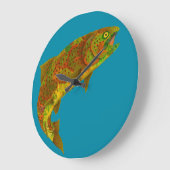 《植物》アスペンリーフレインボートラウト6 ラージ壁時計 (傾斜)