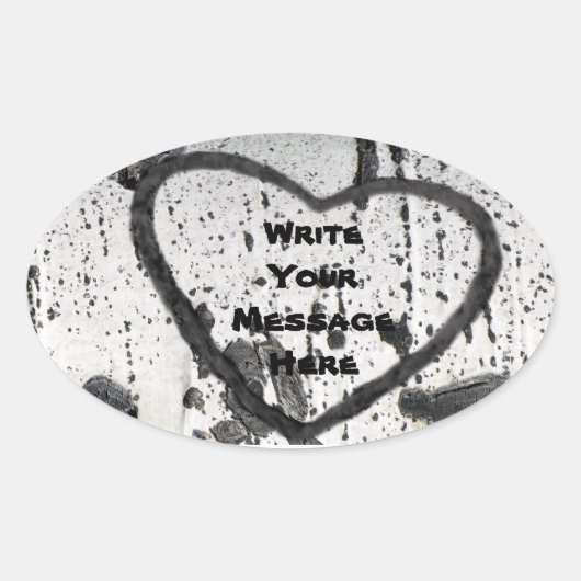 《植物》アスペン樹皮写真の予備撮カスタム影 楕円形シール (正面)