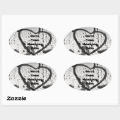 《植物》アスペン樹皮写真の予備撮カスタム影 楕円形シール (シート)