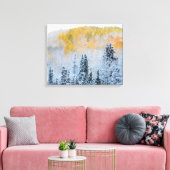 《植物》アスペン紅葉&フレッシュスノーキーブラー峠 キャンバスプリント (インサイチュ (リビング))