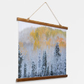 《植物》アスペン紅葉&フレッシュスノーキーブラー峠 吊り下げ型タペストリー (傾斜あり)