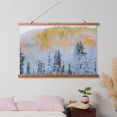 《植物》アスペン紅葉&フレッシュスノーキーブラー峠 吊り下げ型タペストリー (寝室)