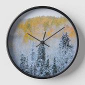 《植物》アスペン紅葉&フレッシュスノーキーブラー峠 壁時計 (正面)