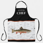 《植物》アスペン素朴バークトラウト漁師レイクハウスエプロン エプロン (正面)