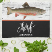 《植物》アスペン素朴バークトラウト漁師レイクハウス キッチンタオル (折り畳み)