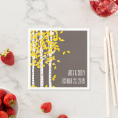 《植物》アスペン素朴樺の木ツリー結婚ズナプキンス スタンダードカクテルナプキン (インサイチュ)