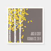 《植物》アスペン素朴樺の木ツリー結婚ズナプキンス スタンダードカクテルナプキン (正面)