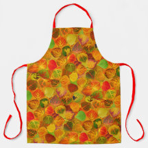 《植物》アスペン葉コラージュ無地のメドレシームレス1