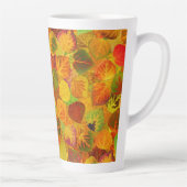 《植物》アスペン葉コラージュ無地のメドレシームレス1 カフェラテマグ (右)