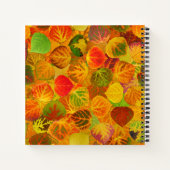 《植物》アスペン葉コラージュ無地のメドレシームレス1 ノートブック (裏面)