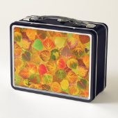 《植物》アスペン葉コラージュ無地のメドレシームレス1 メタルランチボックス (裏面)