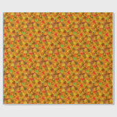 《植物》アスペン葉コラージュ無地のメドレシームレス1 ラッピングペーパー (フラット)