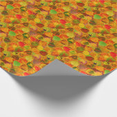 《植物》アスペン葉コラージュ無地のメドレシームレス1 ラッピングペーパー (角)